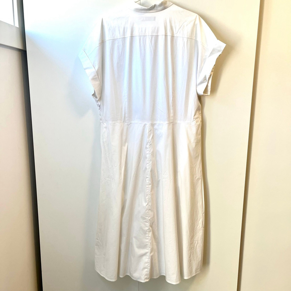 Lauren Ralph Lauren White Twist-Front Cotton Shirtdress Size 18 - Picture 14 of 15